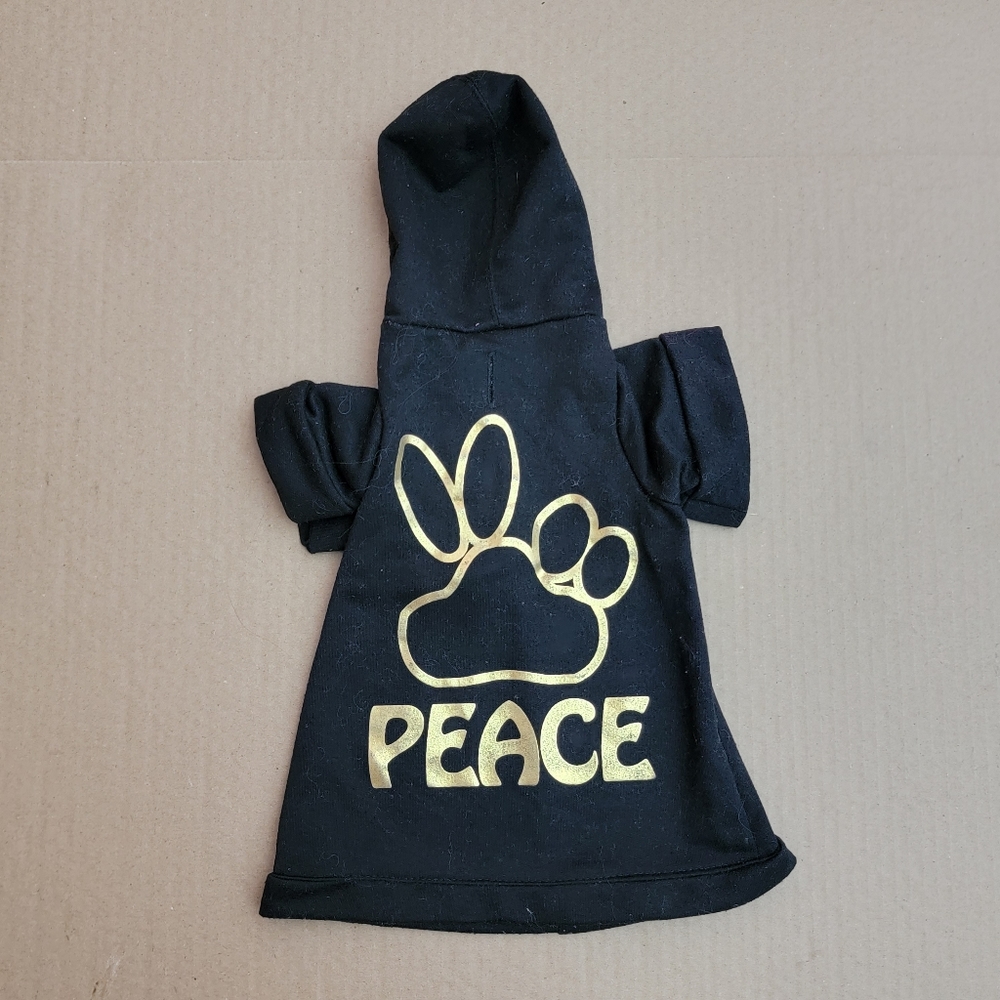 Dog hoodie Bad to the bone, Black Doggie hoddie  MEDIUM